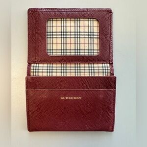 Burberry red leather card case